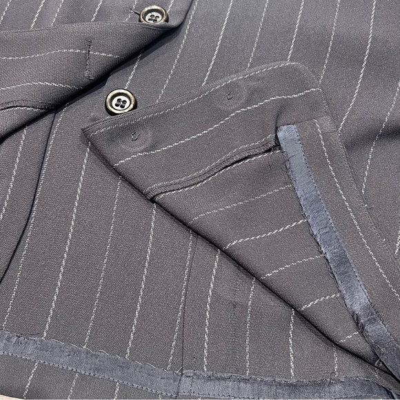 Maggie London vintage gray pinstriped Pant Suit sz 6P - Picture 10 of 13